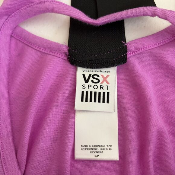 VSX Victoria's Secret Tank Top Women's Small Purple T Back Sleeveless Open Back - Picture 6 of 8